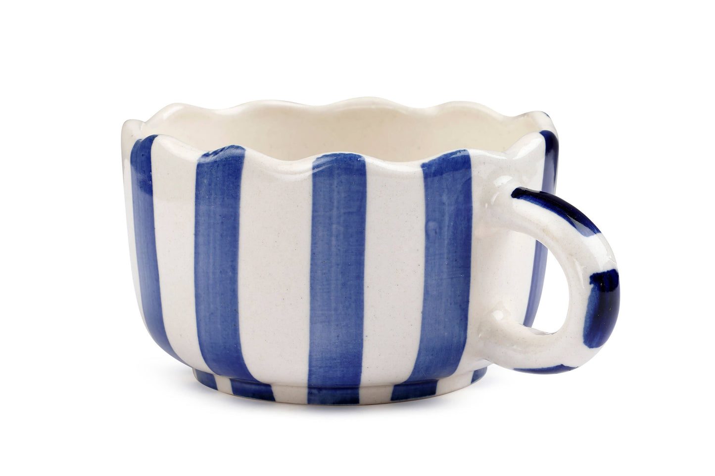 Ceramic Blue Cappuccino Cup, 2.9 x 3.9 Inches