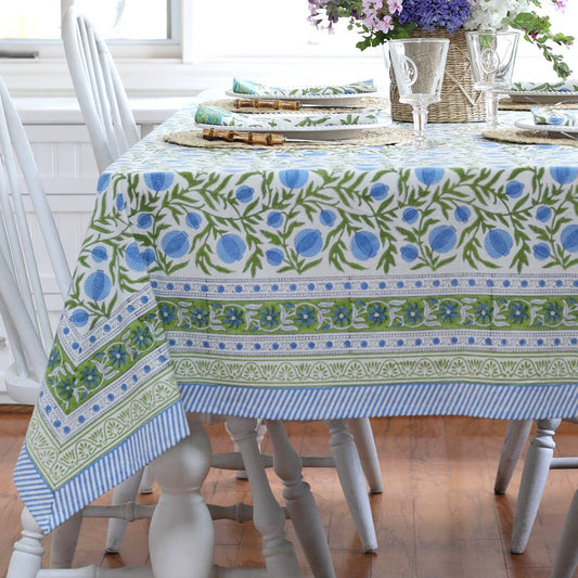 Pacific & Rose Tablecloth - Pomegranate Blue