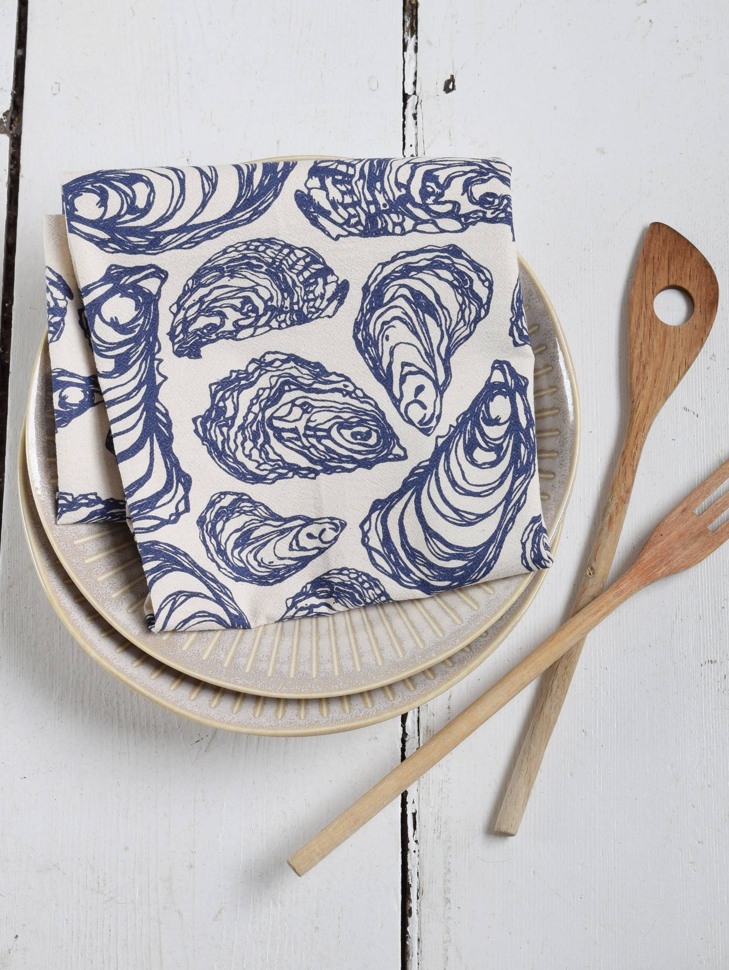 Oyster Tea Towel - Organic Cotton - Oversized 30 x 30