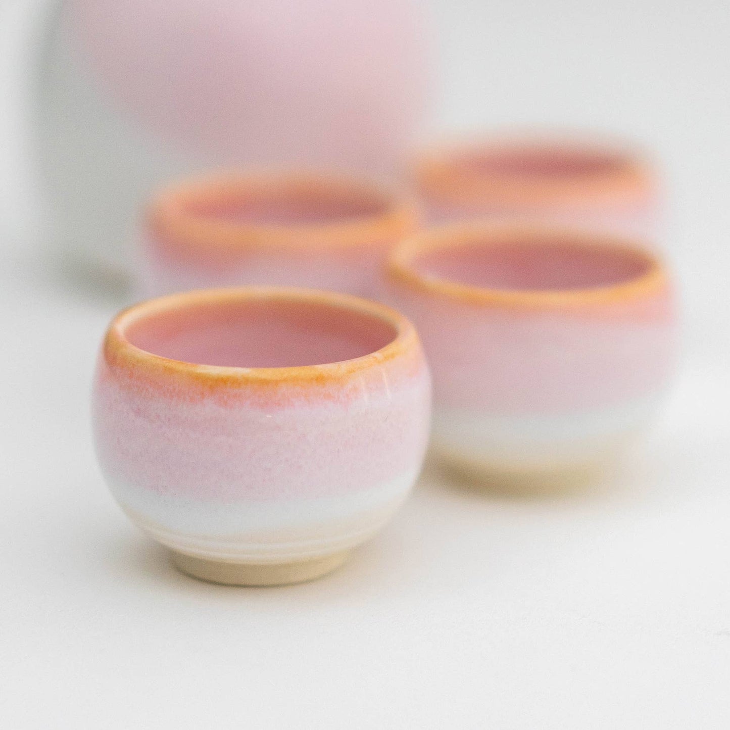 Japanese Pale Pink Sake Set - 5Pcs with gift box