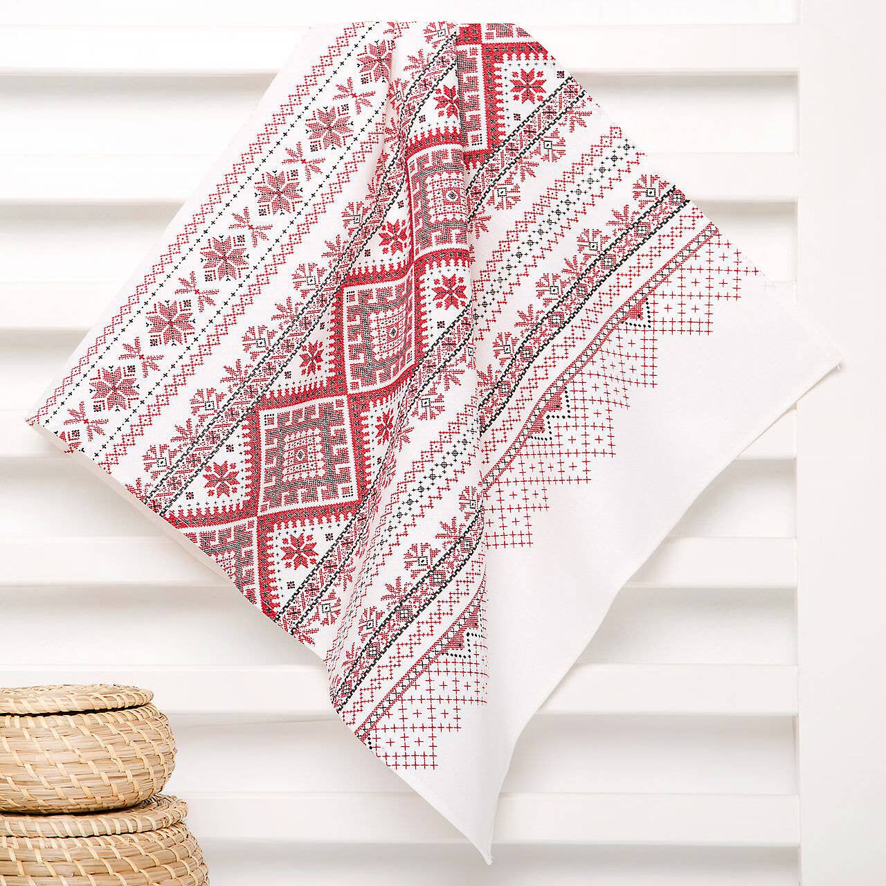 Slavic Ornament Cotton Kitchen Towel