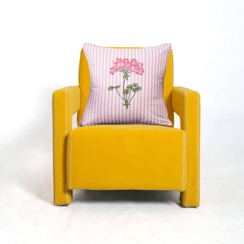 Pink Hydrangea Blockprint Pillow 18x18