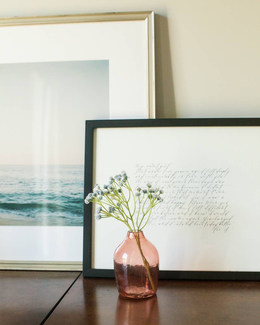 Haley Handblown Hammered Bud Vase - Blush