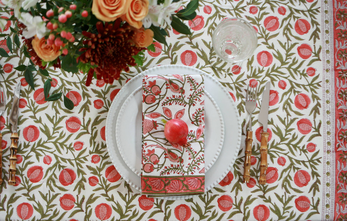 Pacific & Rose Tablecloth - Pomegranate Red