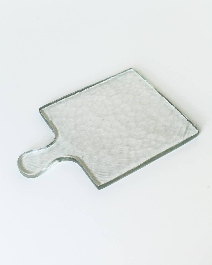 Handblown Hammered Glass Serving Tray