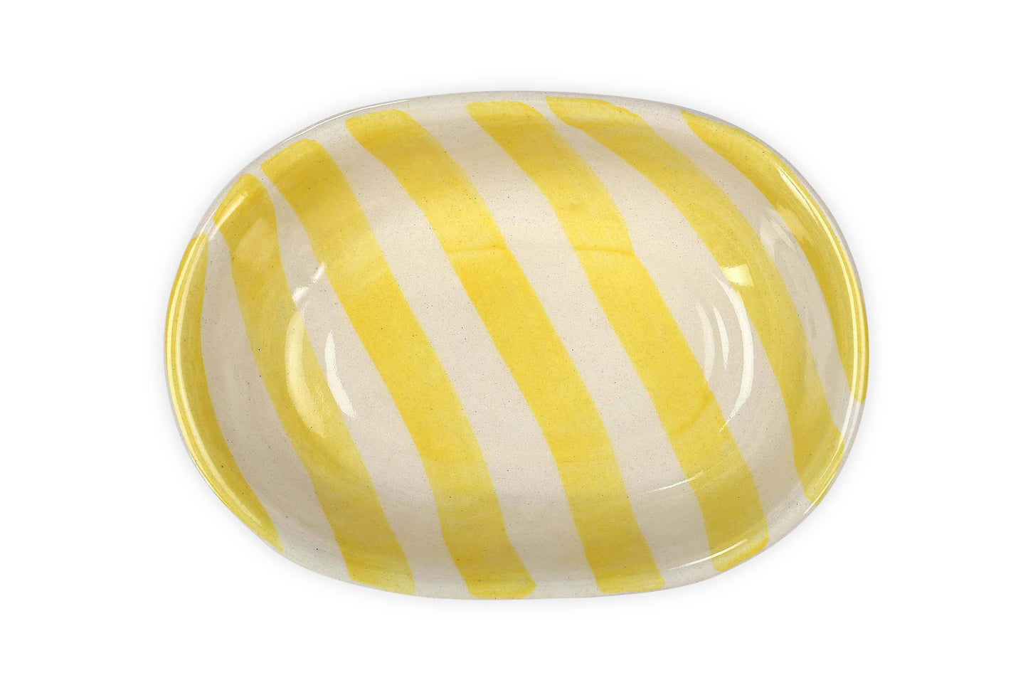 Ceramic stripe Bowl, Yellow