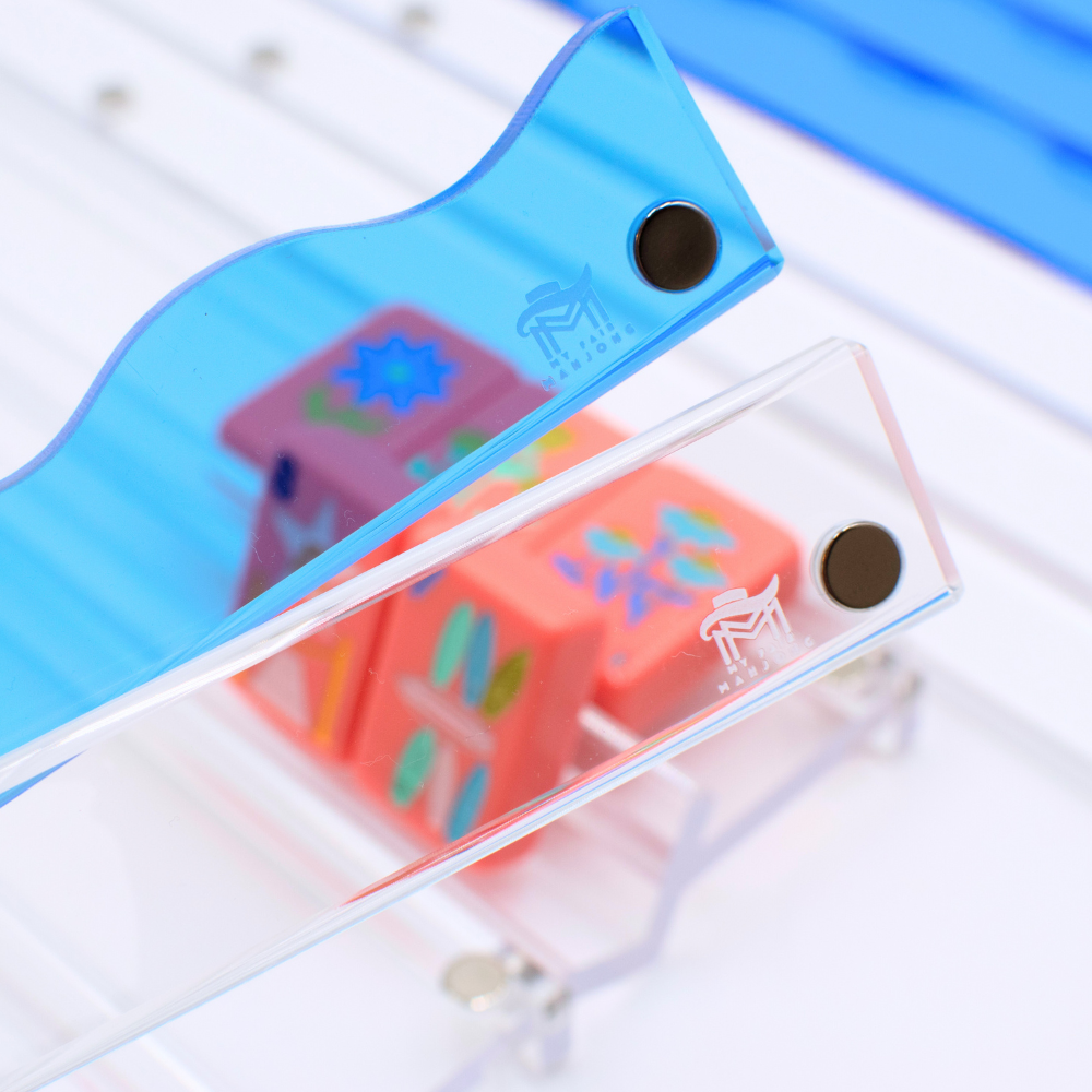 Wavy Acrylic Mahjong Racks | Many Colors | Magnetic Pushers
