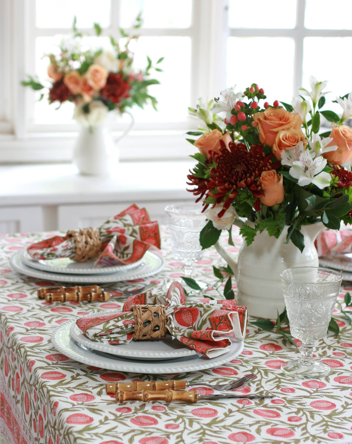 Pacific & Rose Tablecloth - Pomegranate Red