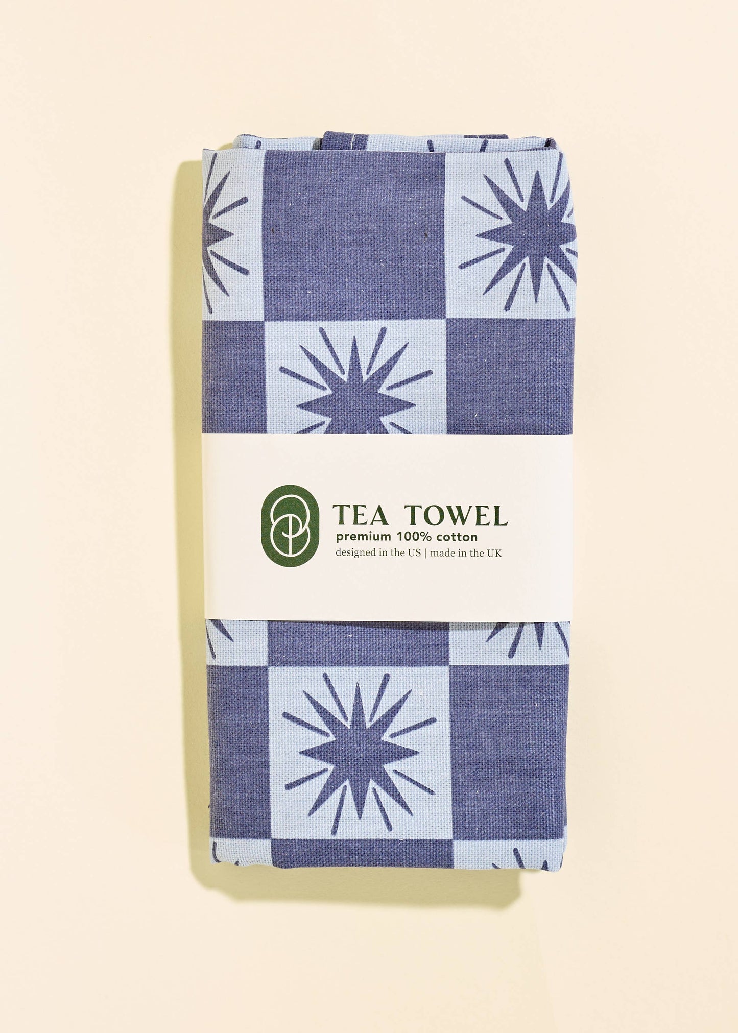 Blue Star Checked Pattern Tea Towel