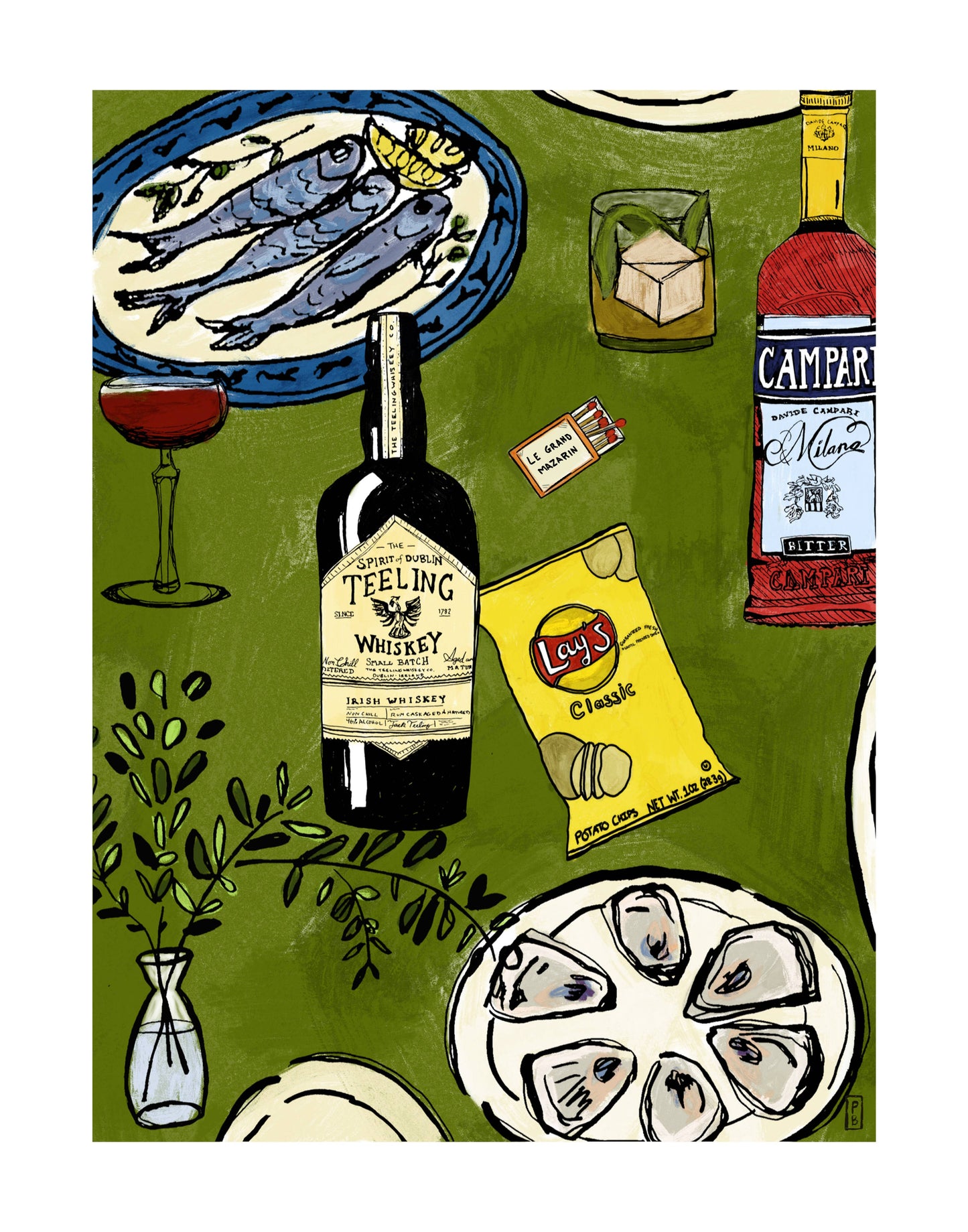 "Chips and Whiskey", Giclée Fine Art Print