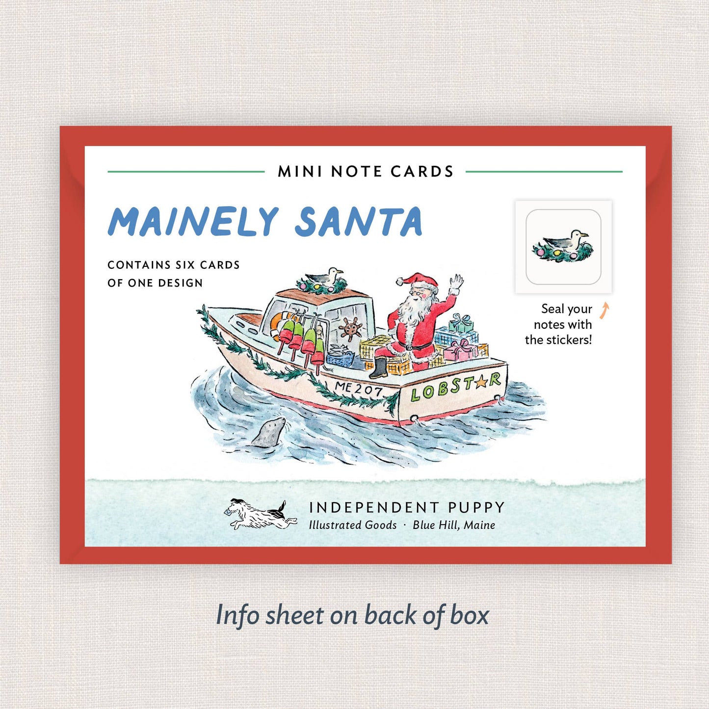 Mainely Santa Mini Note Cards | Set of 6, 2.5 x 3.5"