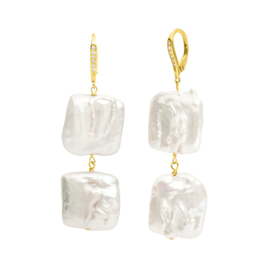 aurora pearl earrings gold