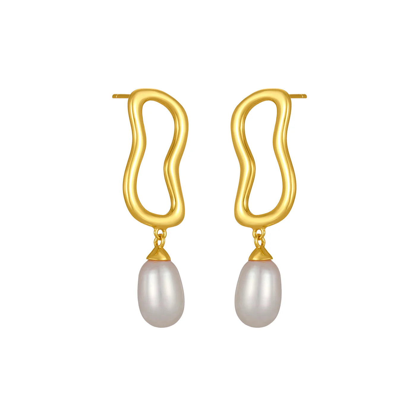 Matilda Earrings Gold with Freshwater Pearls