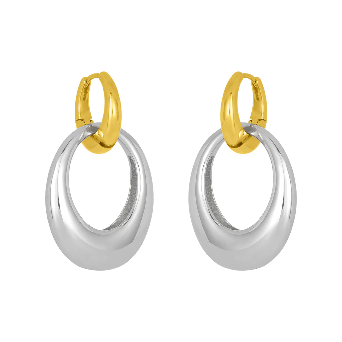 petra mixed metal hoops earrings