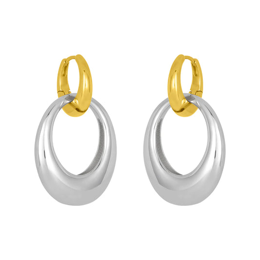 petra mixed metal hoops earrings