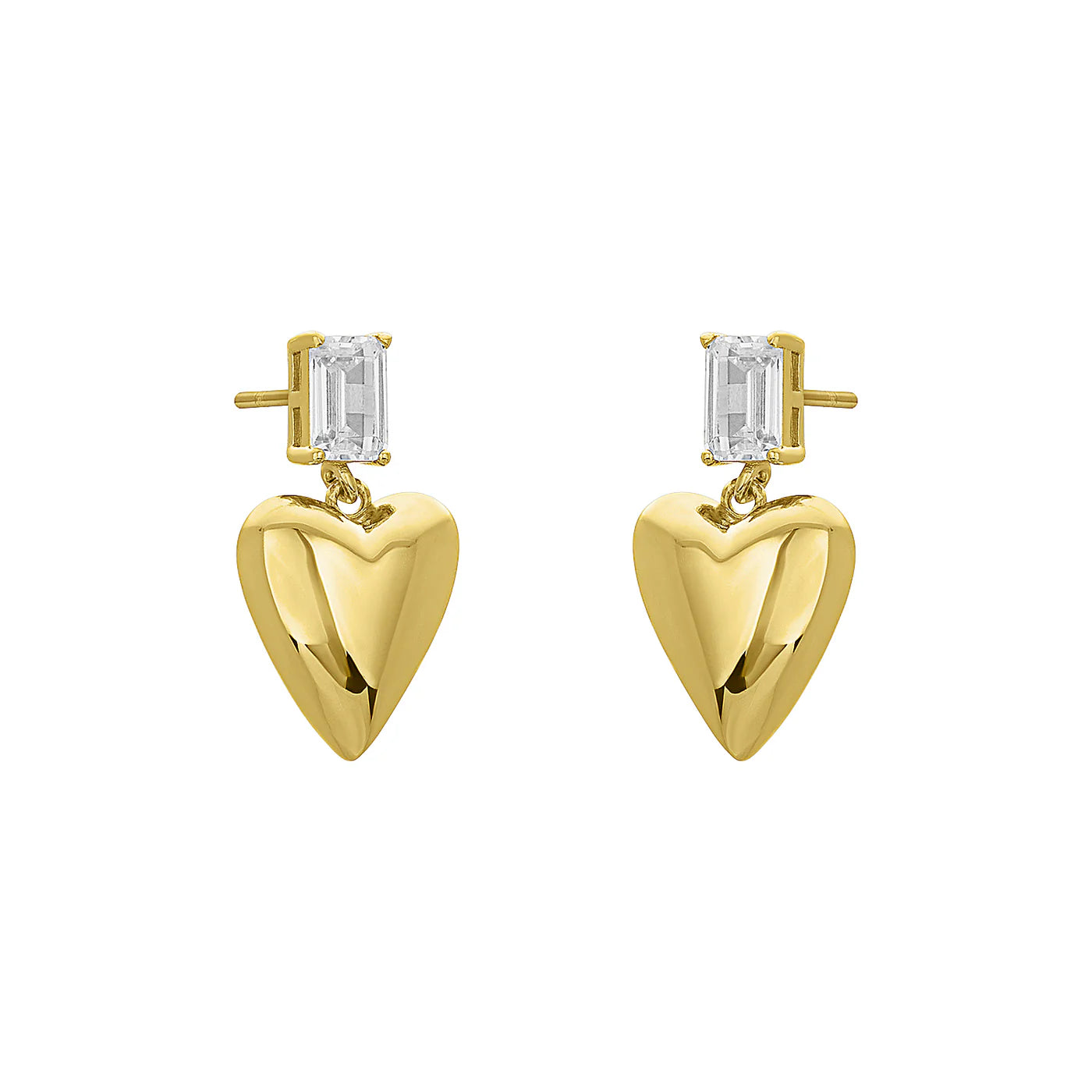Zosia Heart Earrings Gold