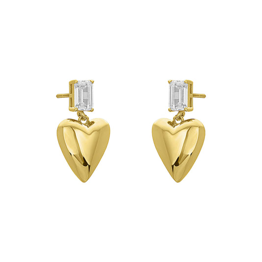 Zosia Heart Earrings Gold