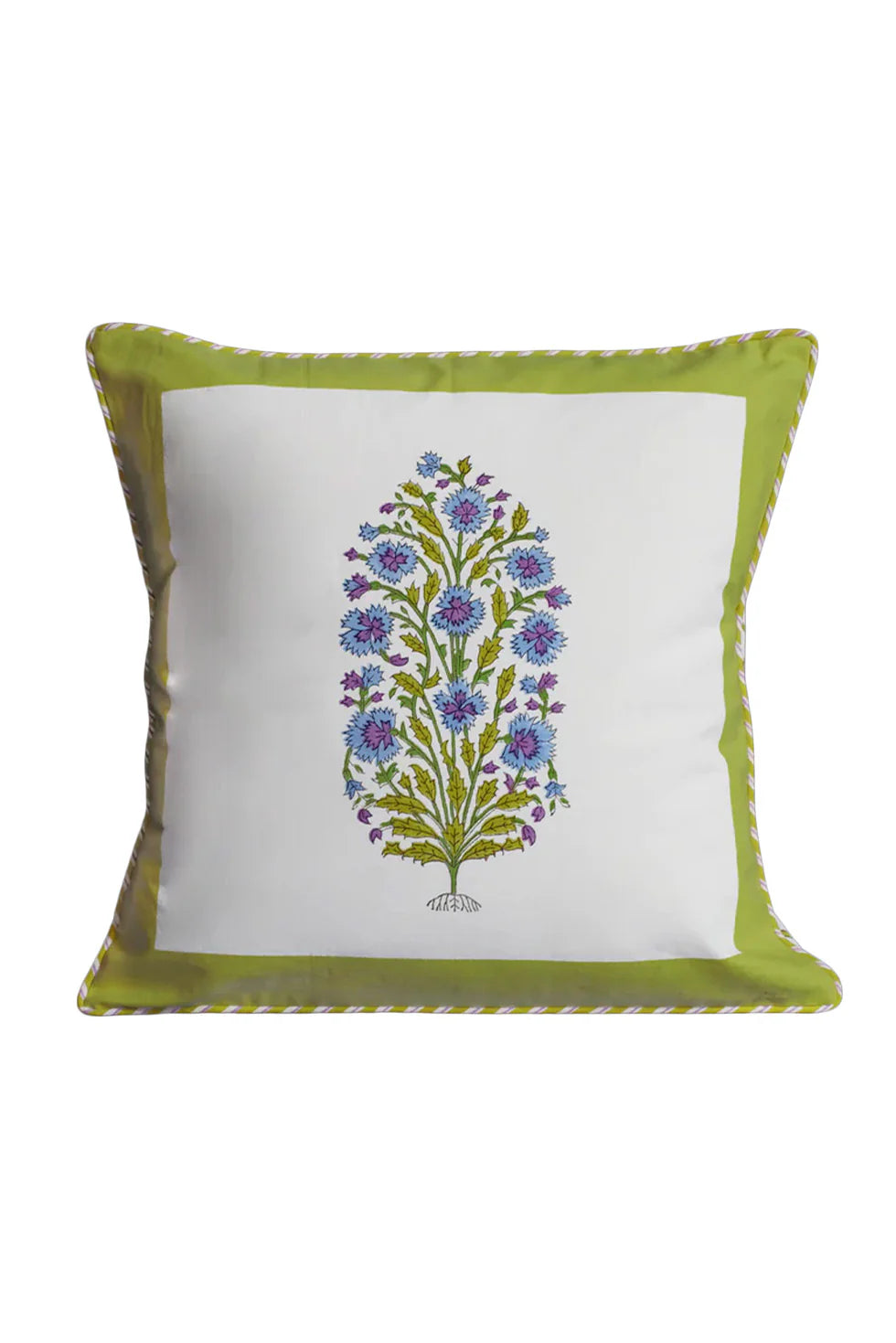 Green Botanical Study Blockprint Pillow Case 18"x18" - Inner Child