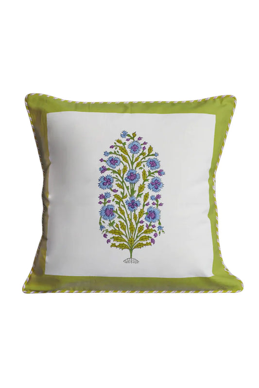 Green Botanical Study Blockprint Pillow Case 18"x18" - Inner Child