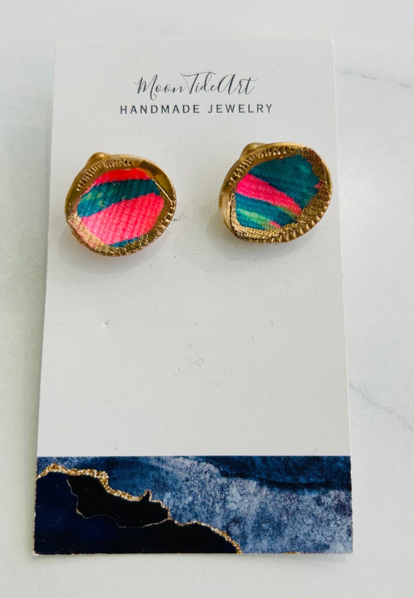 Moon Tide Art Lily Clam Shell Earrings