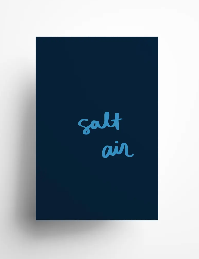 Hadhawk Design - Salt Air - 8.5 x 11  Art Print- Navy blue