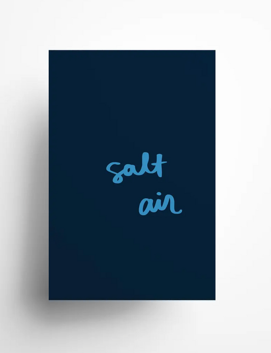 Hadhawk Design - Salt Air - 8.5 x 11  Art Print- Navy blue