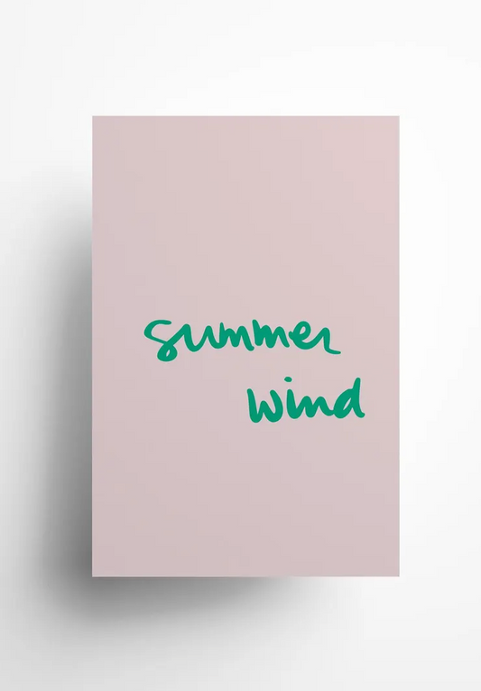 Hadhawk Design - Summer Wind - 8.5 x 11 Art Print - Pale Pink