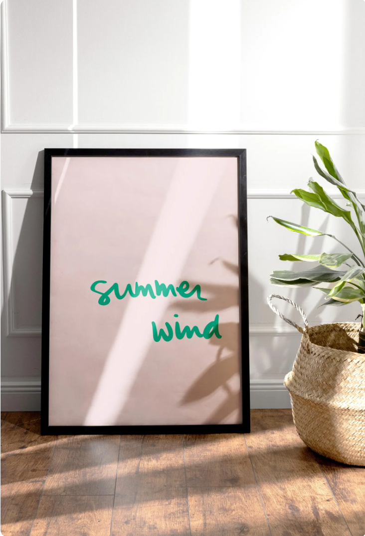 Hadhawk Design - Summer Wind - 8.5 x 11 Art Print - Pale Pink