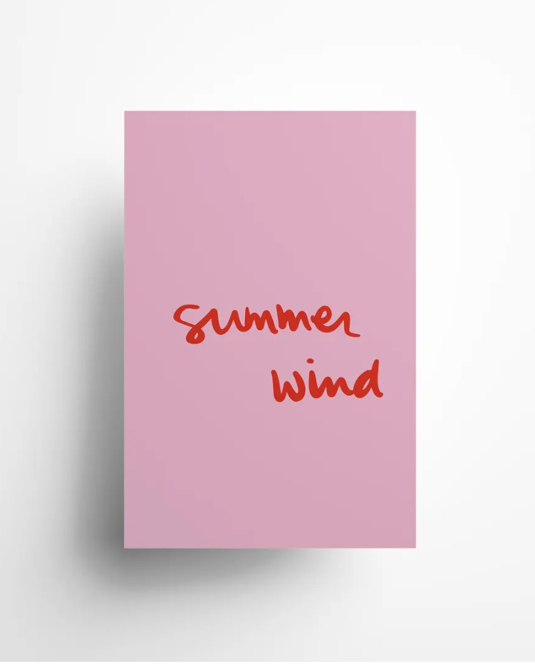 Hadhawk Design - Summer Wind - 8.5 x 11 - Pink & Red