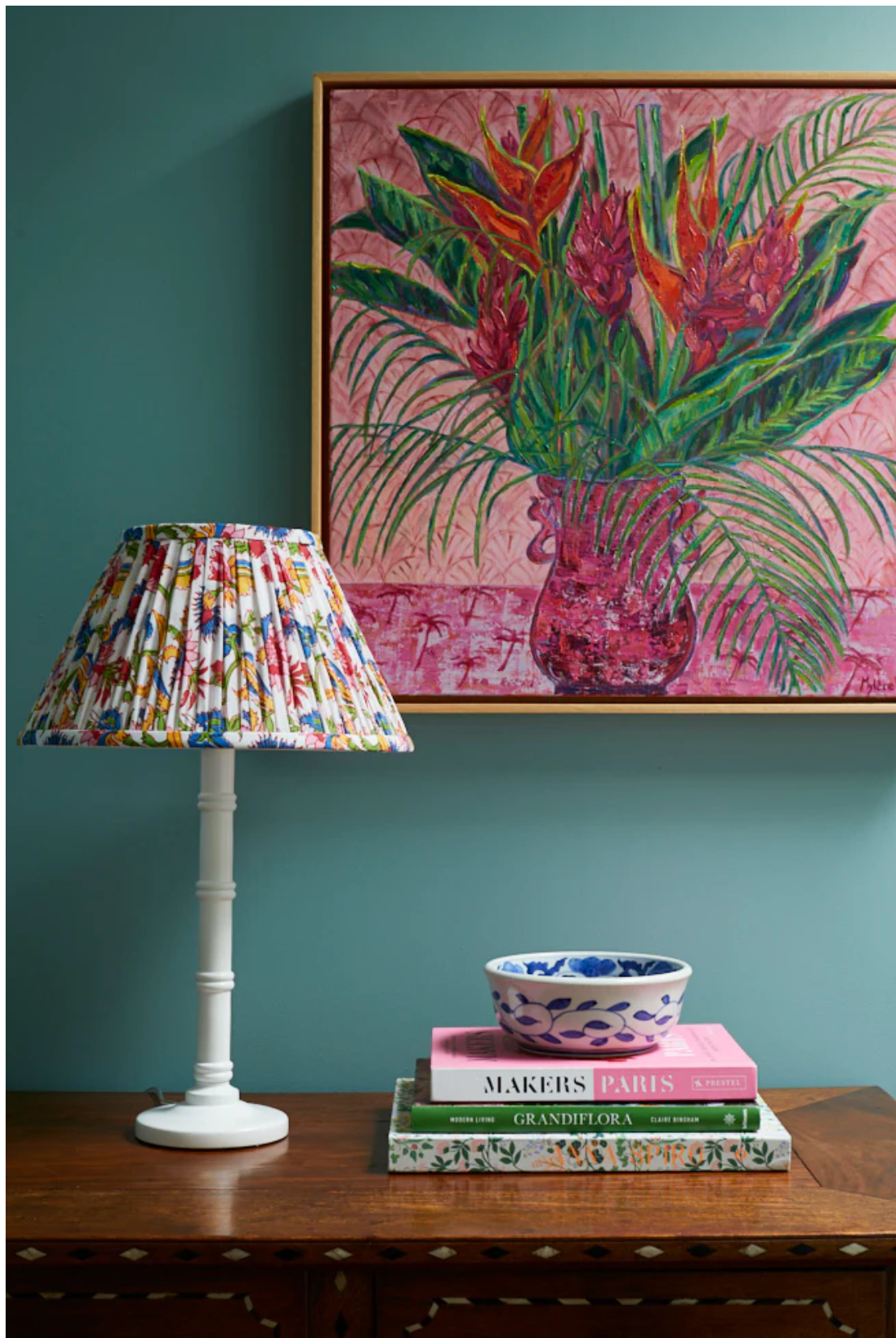 Bottlebrush Block-Printed Lamp Shade - The Ginger Jar Lamp Co.