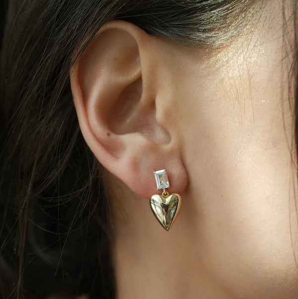 Zosia Heart Earrings Gold