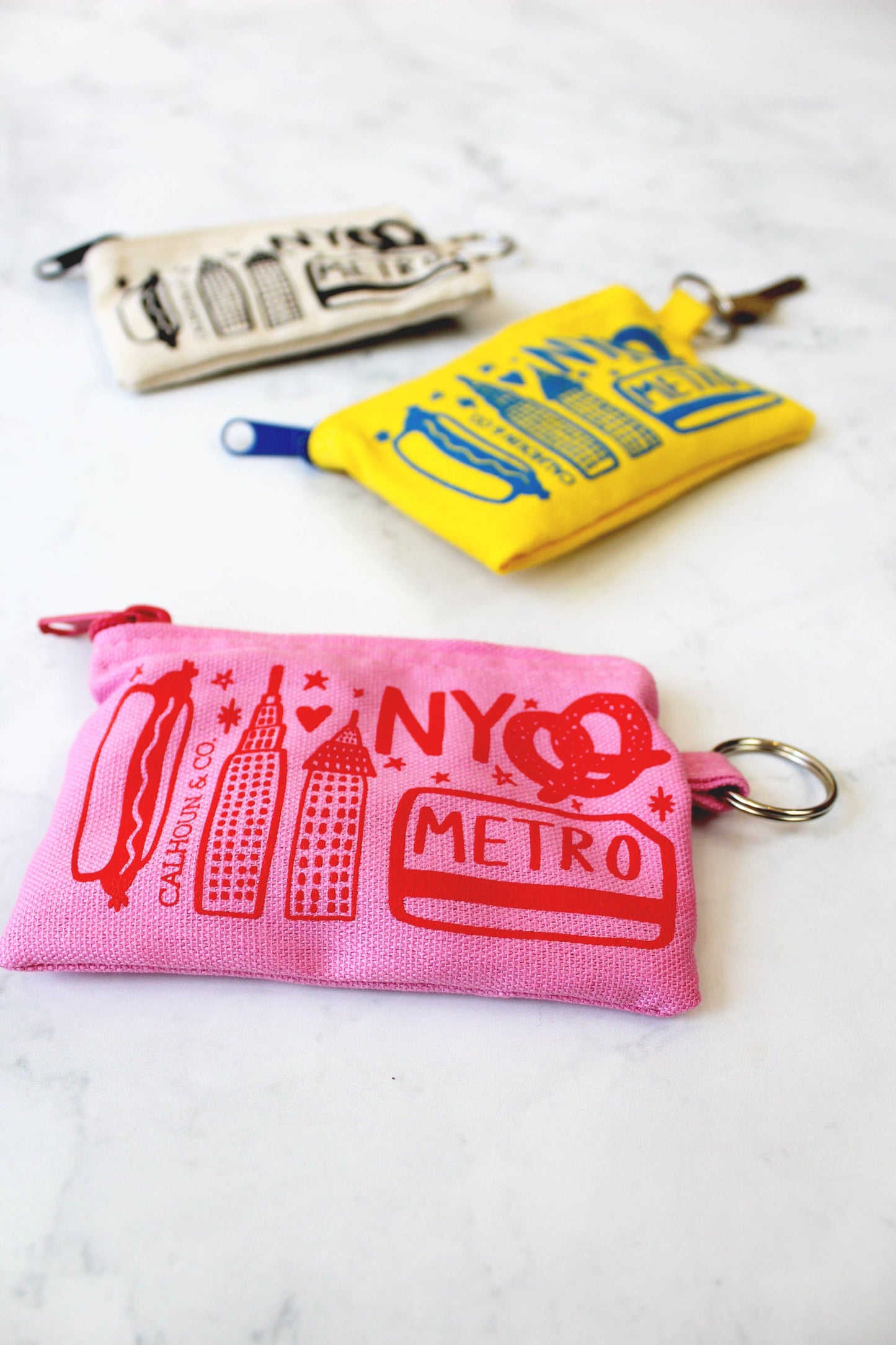 New York Zipper Card Pouch with Keyring