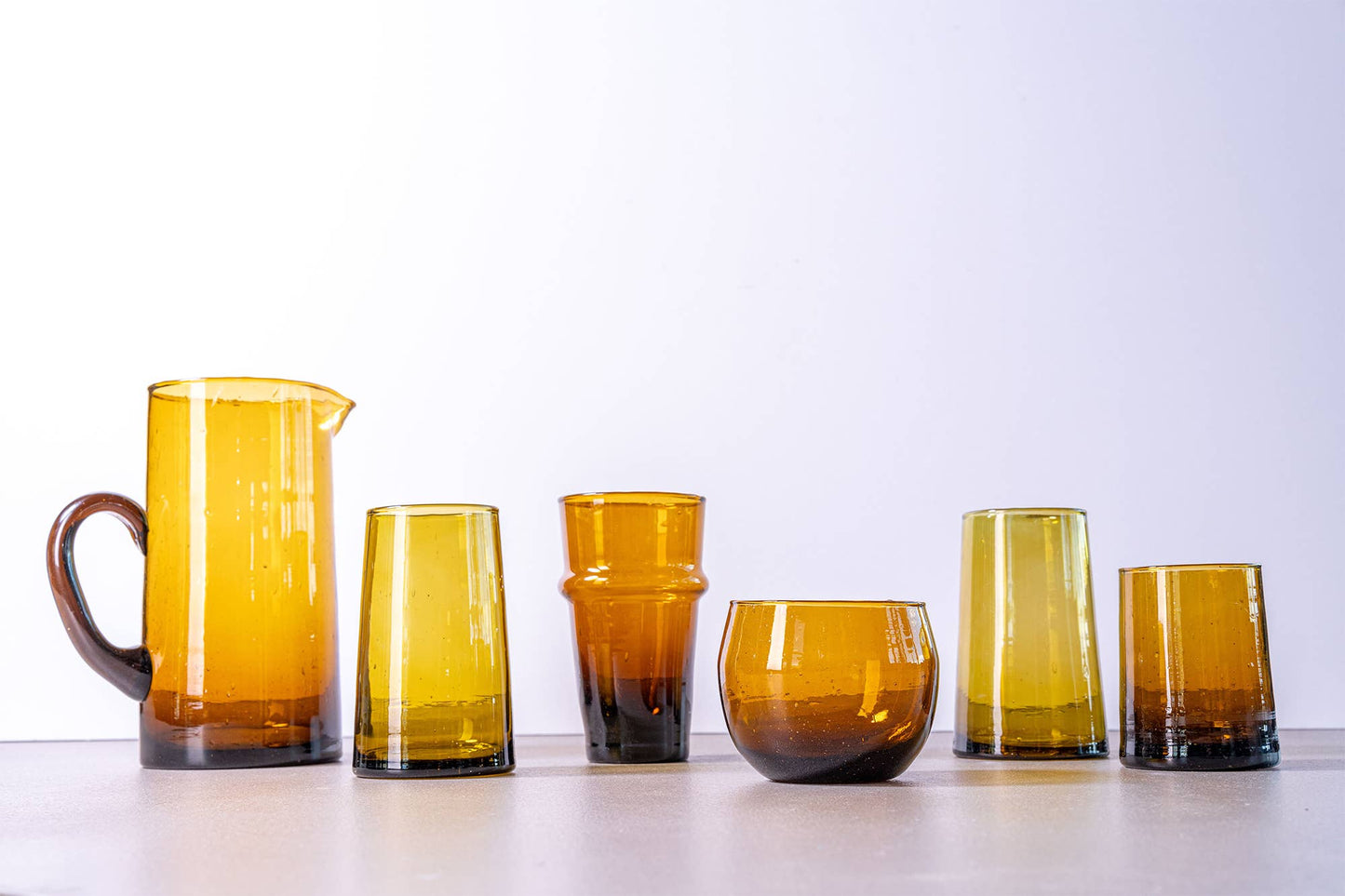 Moroccan Stemless Goblet - Amber