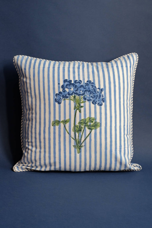 Blue Hydrangea Blockprint Pillowcase 20x20 - Inner Child