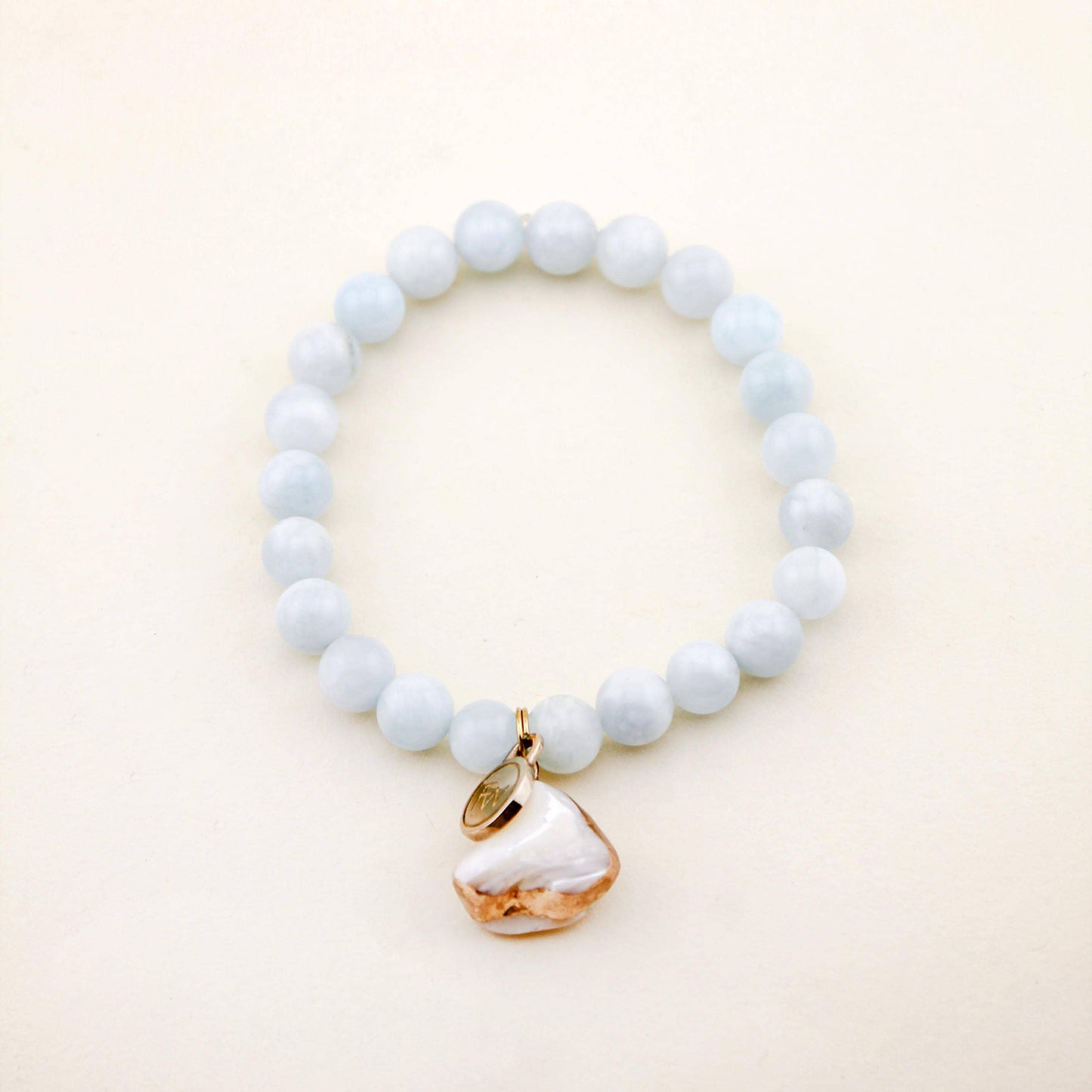 Pearl Charm Bracelet in Aquamarine