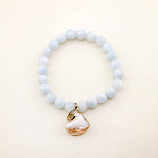 Pearl Charm Bracelet in Aquamarine