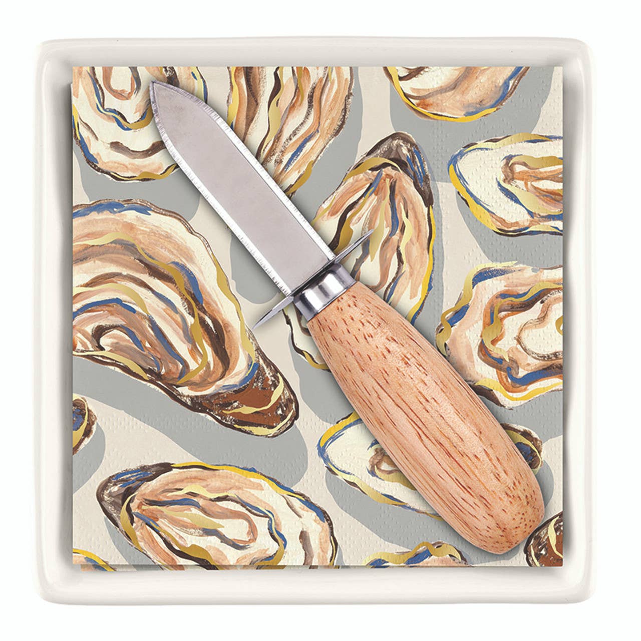 Oyster Shucker & Ceramic Dish Gift Set