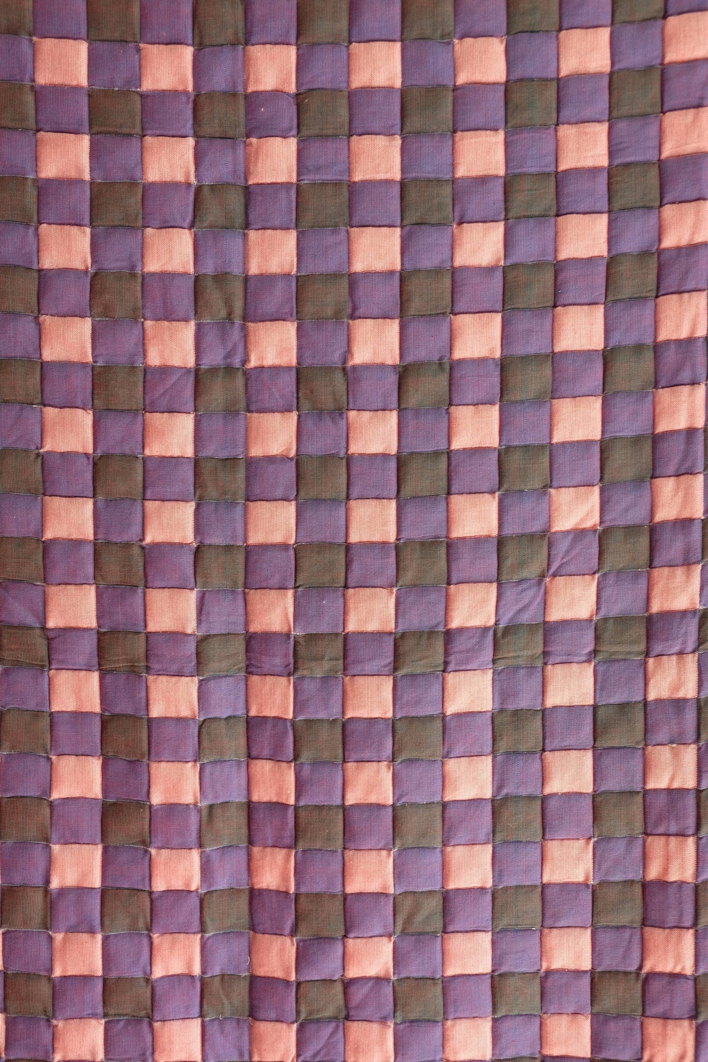 Purple & Blue Checkered Reversible Sujani Quilt