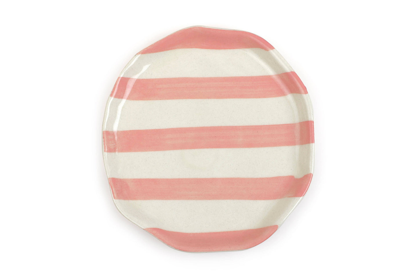 Ceramic Pink stripe plate