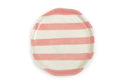 Ceramic Pink stripe plate
