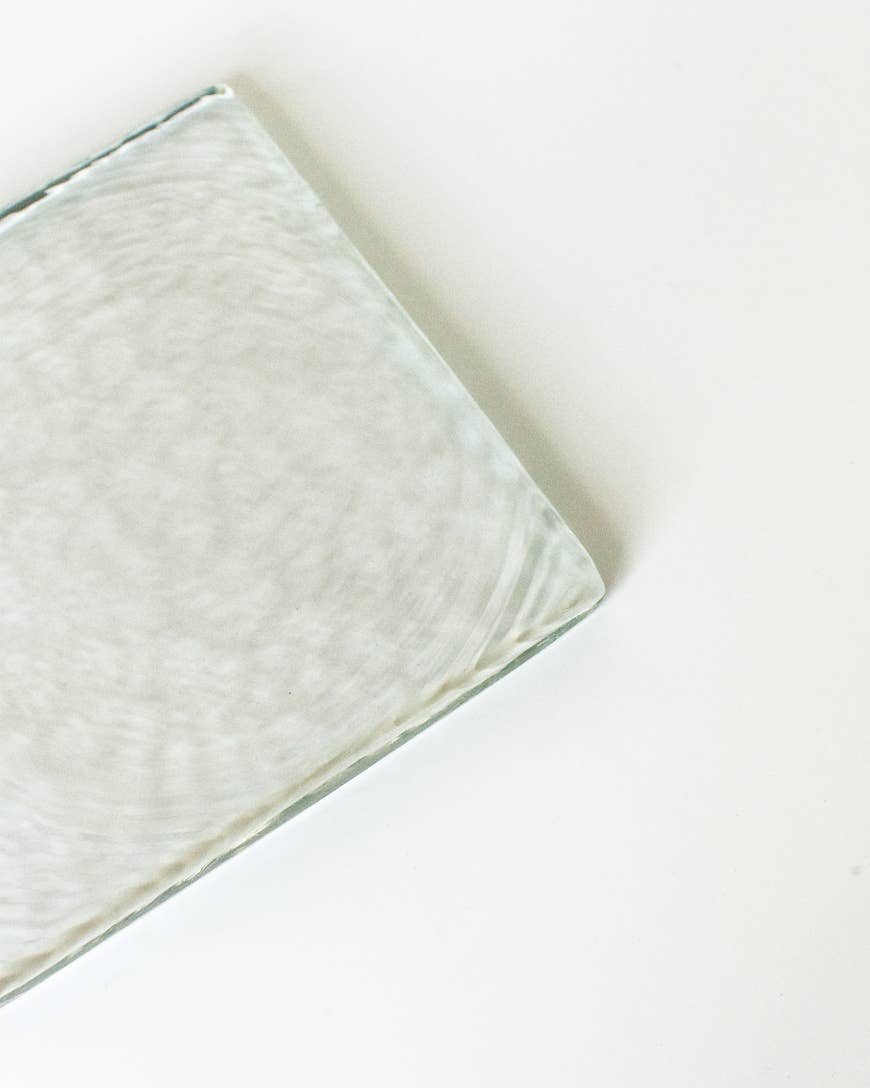 Handblown Hammered Glass Serving Tray