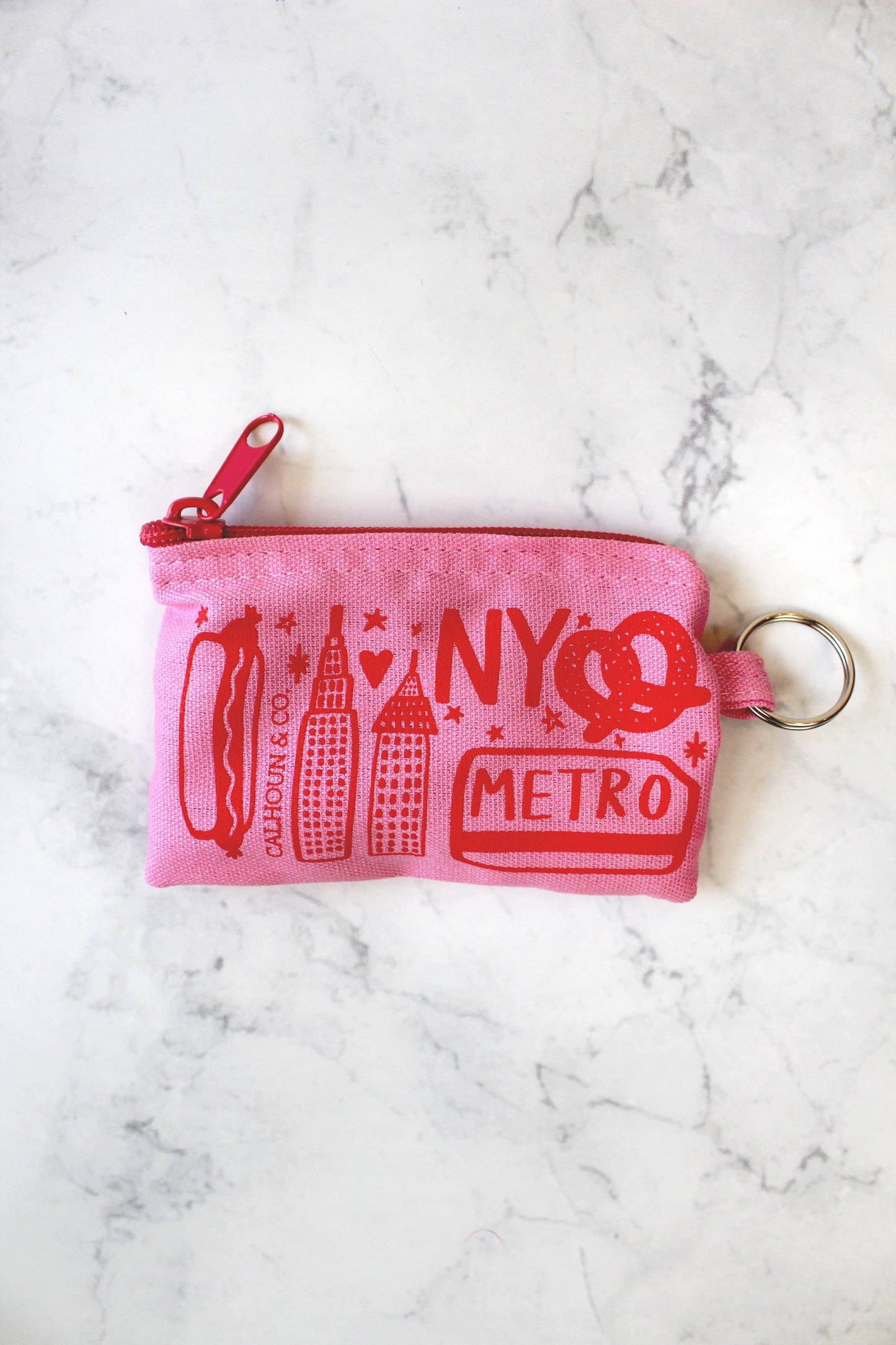 New York Zipper Card Pouch with Keyring