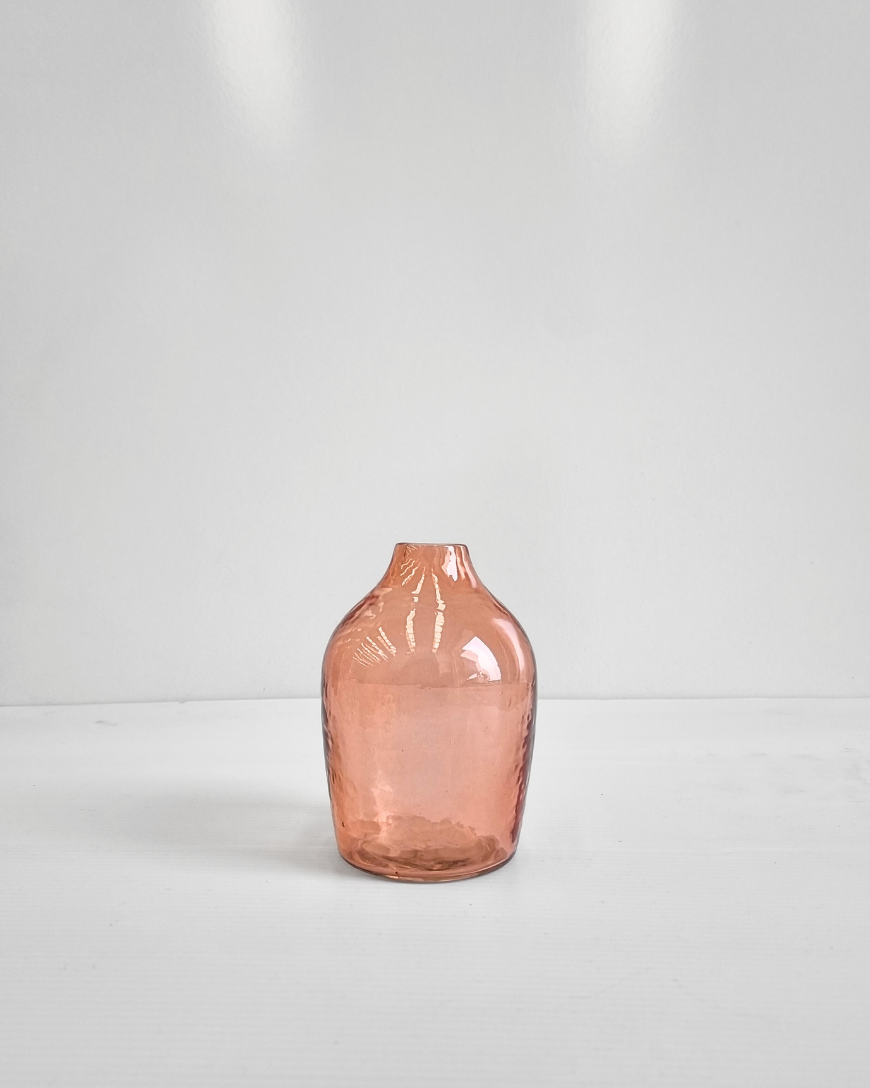 Haley Handblown Hammered Bud Vase - Blush