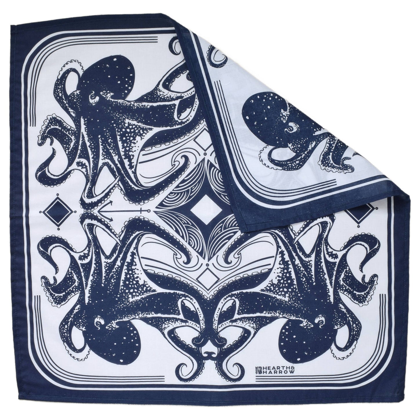 Octopus Bandana - 100% Cotton - Nautical Print - Hanky Ascot