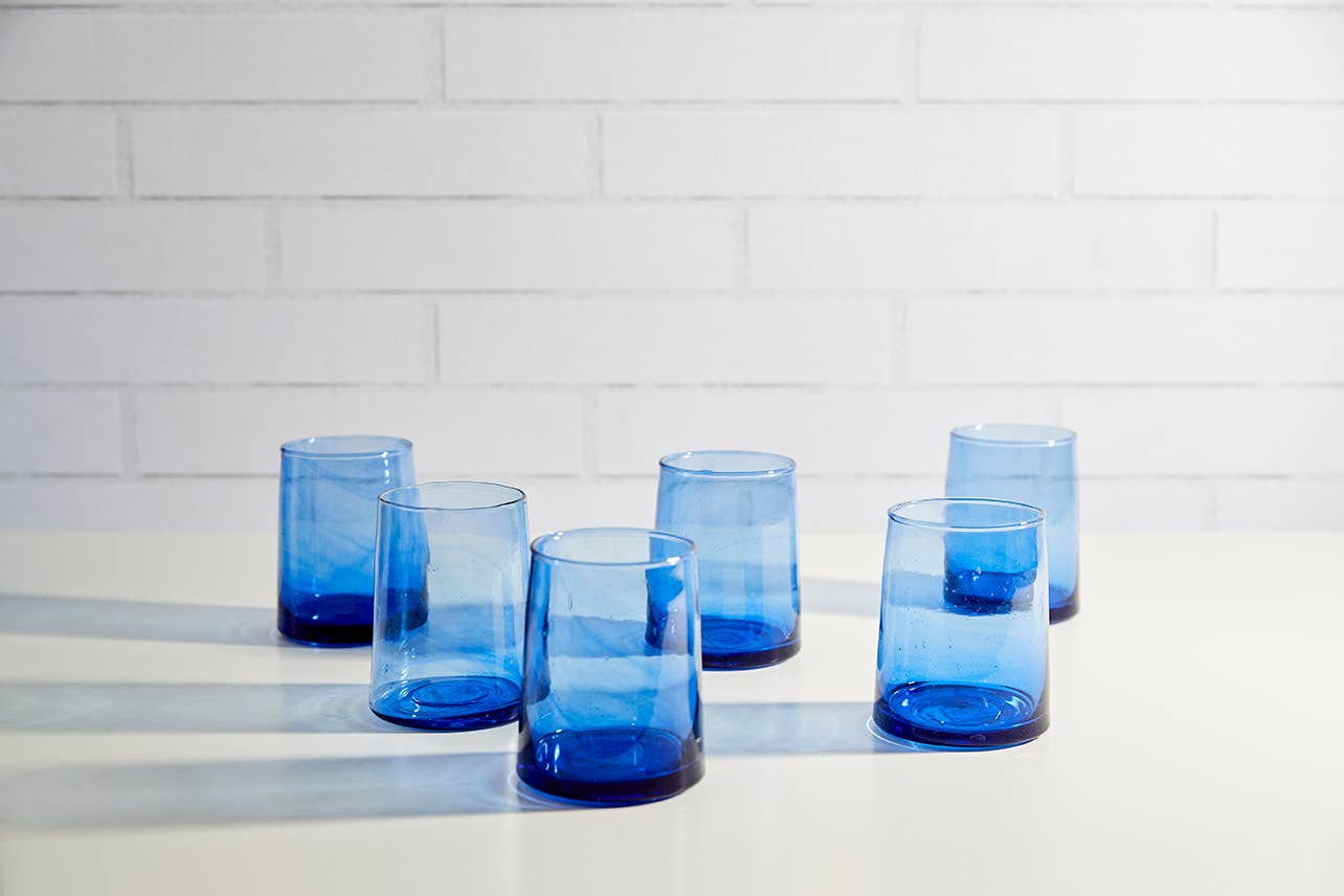 Moroccan Cone Glassware Small - Blue