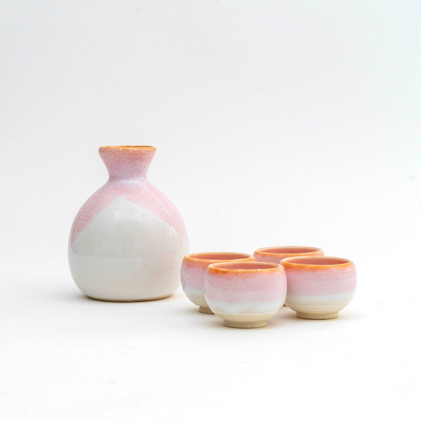 Japanese Pale Pink Sake Set - 5Pcs with gift box