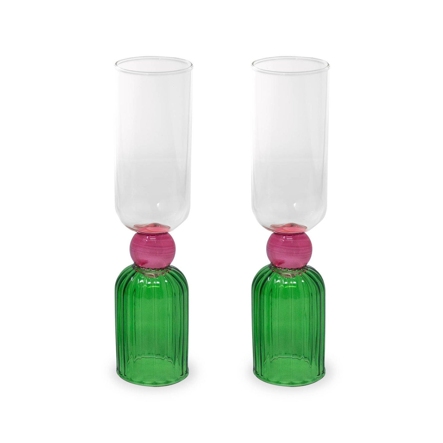 Tipsy Turvy Bar Glass, Colorblock set of 2