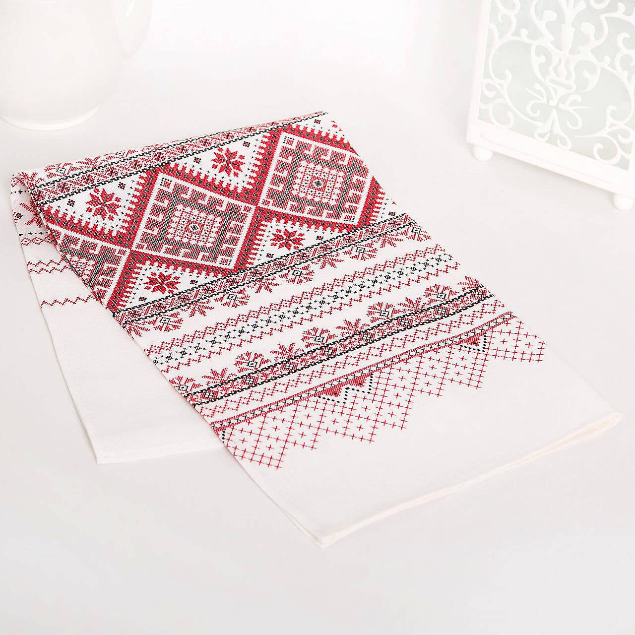 Slavic Ornament Cotton Kitchen Towel