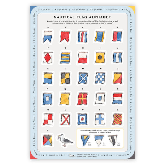 Mini Nautical Flag Alphabet – Sticker Sheet